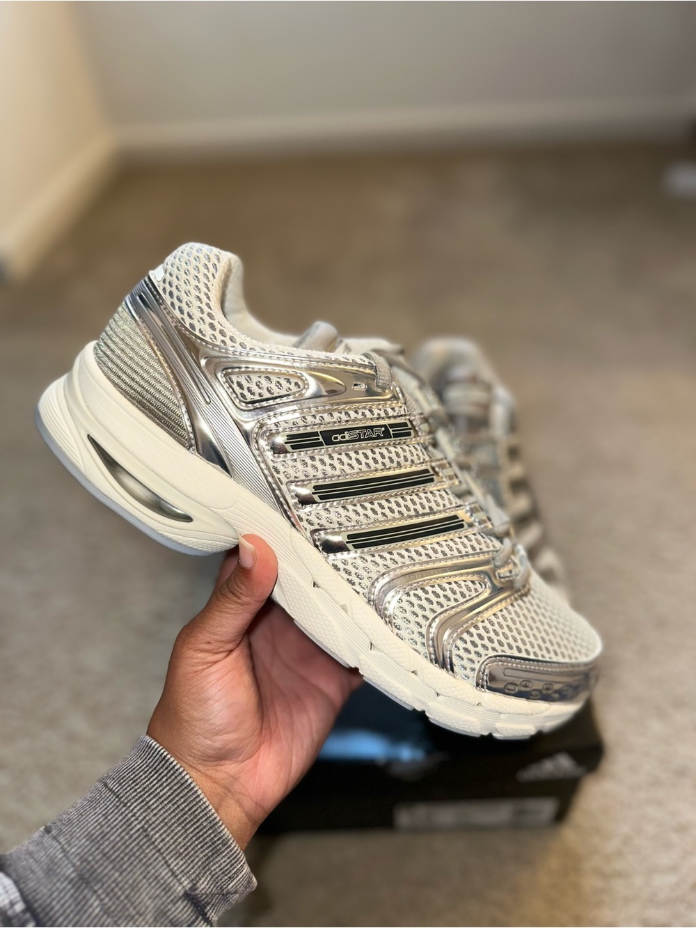 Adidas Adistar Control 5 “Off-White/Silver Metallic”